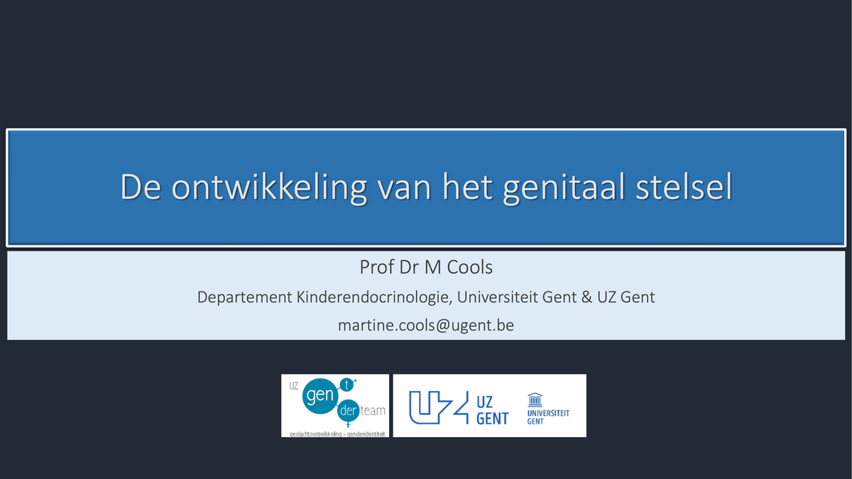 3e Bachelor: Ontwikkeling, voortplanting en verloskunde (embryologie)